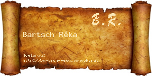 Bartsch Réka névjegykártya